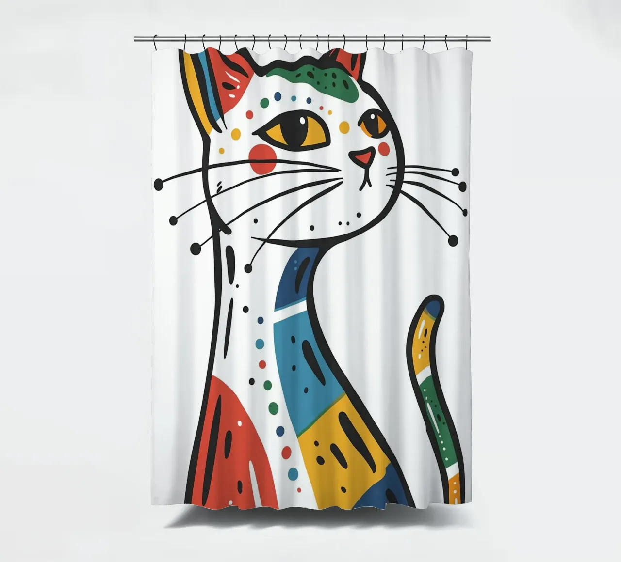 Multi Color Cat tenda da doccia da Damion Francis