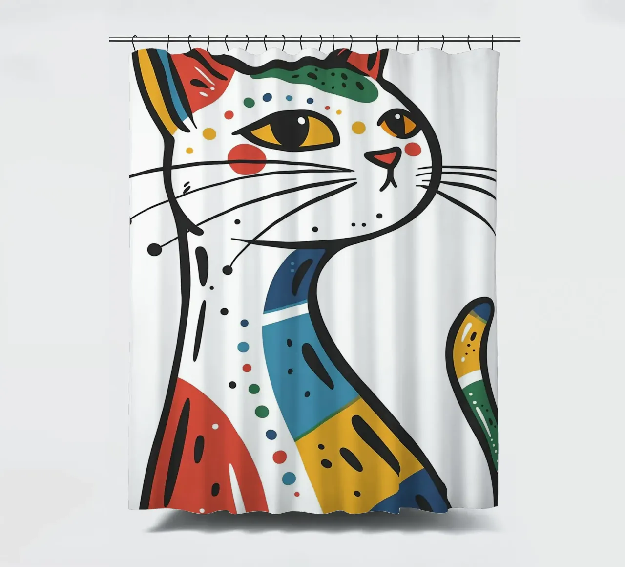 Multi Color Cat tenda da doccia da Damion Francis