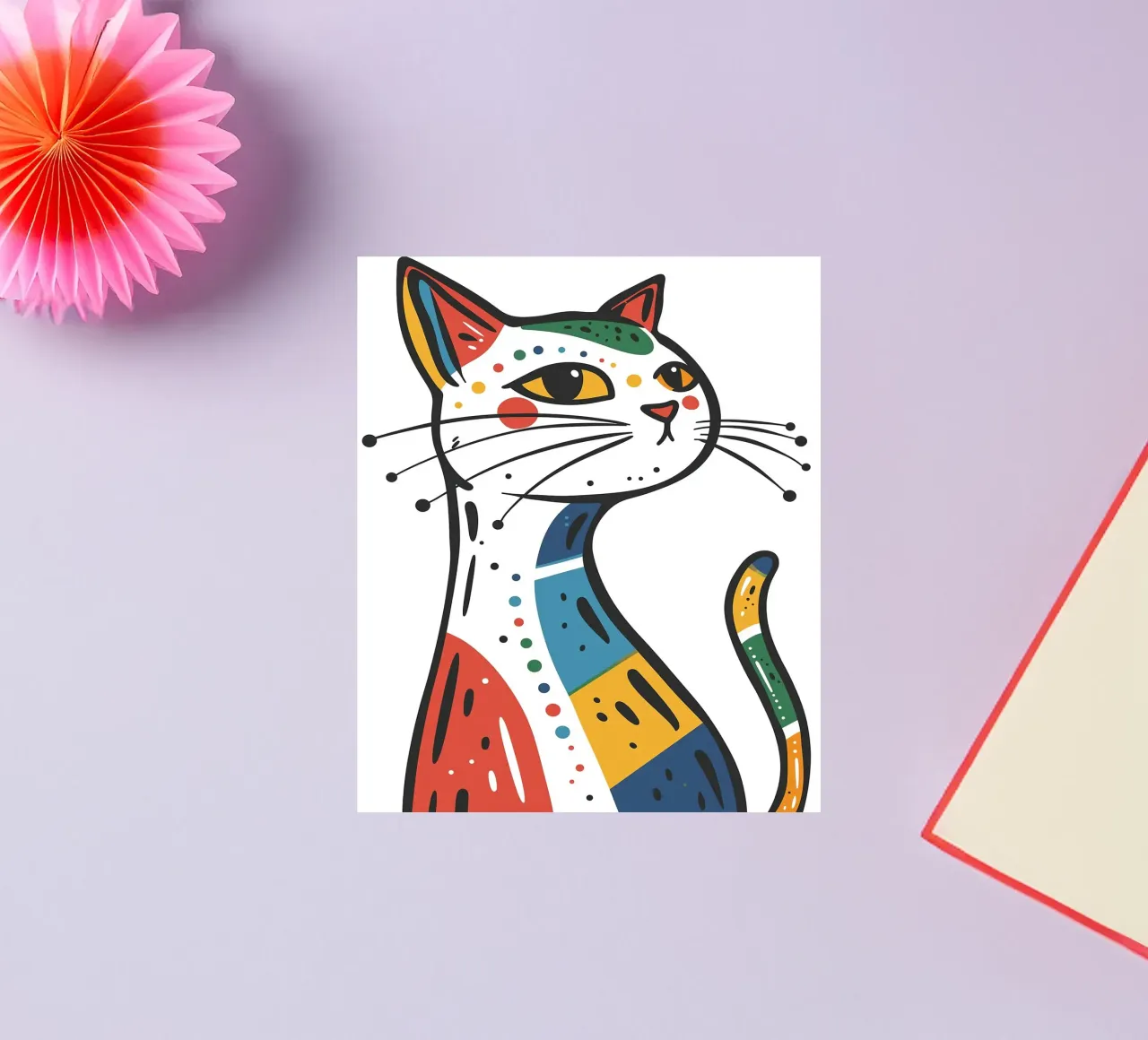 Multi Color Cat adesivo da Damion Francis