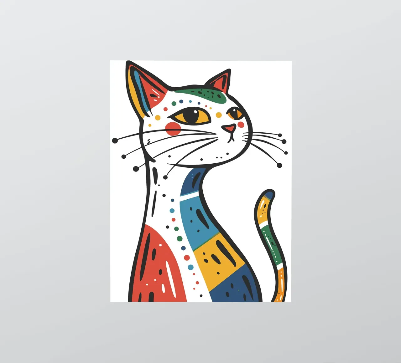 Multi Color Cat adesivo da Damion Francis