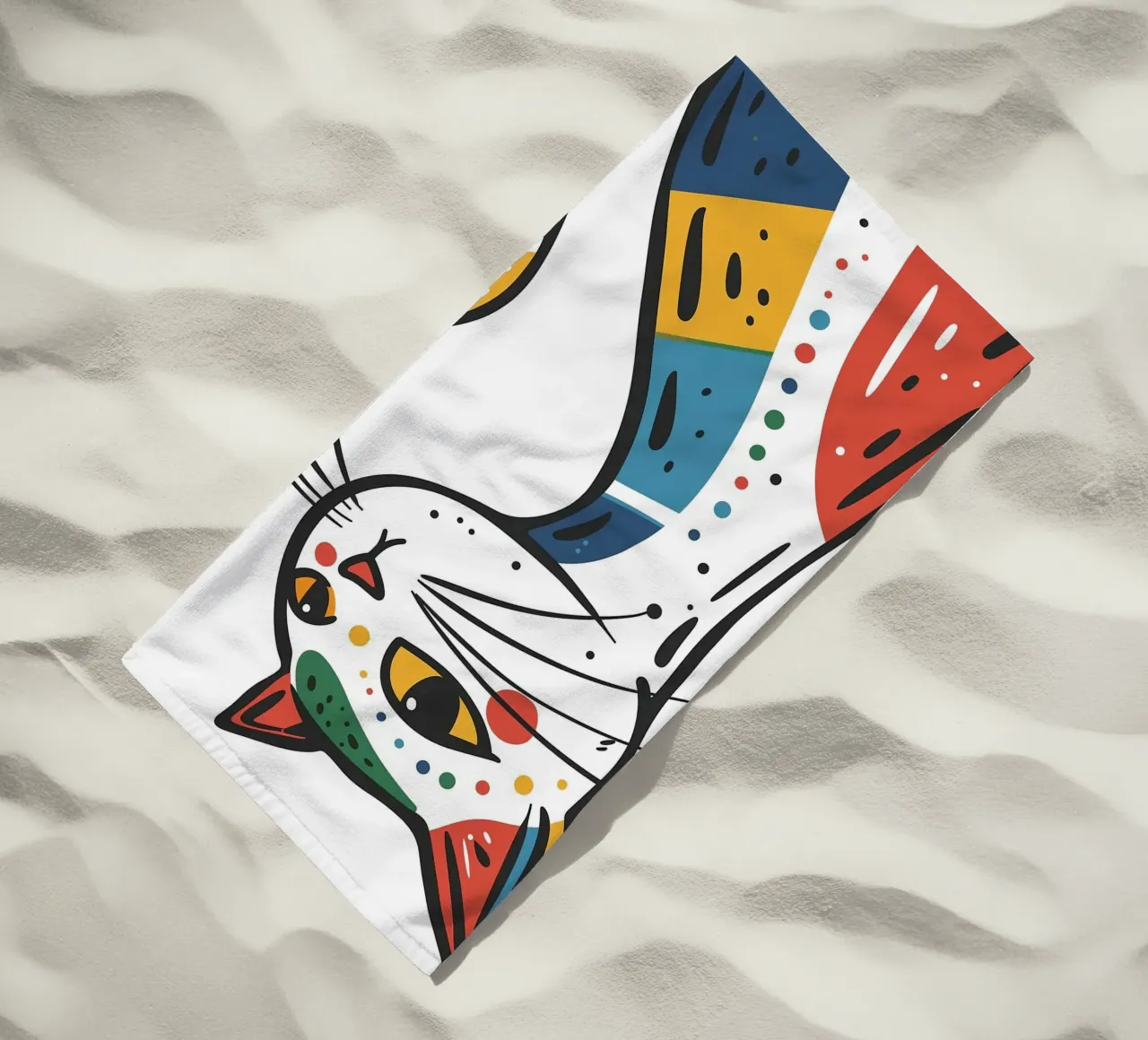 Multi Color Cat telo mare da Damion Francis