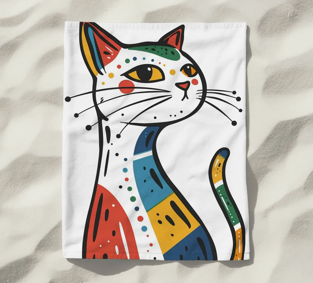 Multi Color Cat telo mare da Damion Francis