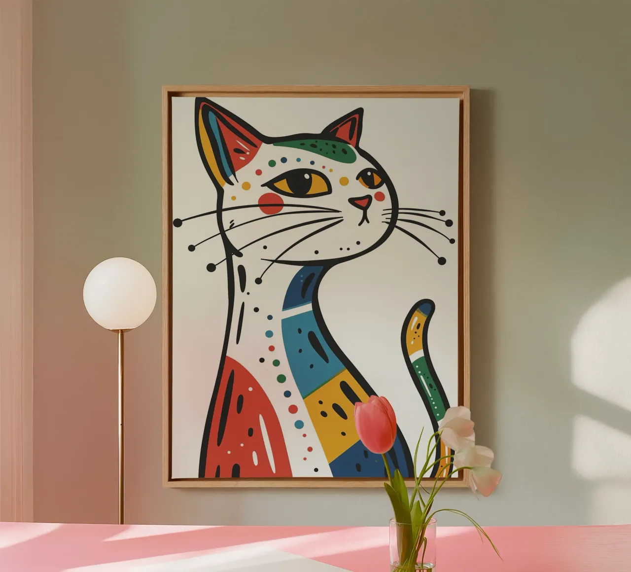 Multi Color Cat tela da Damion Francis