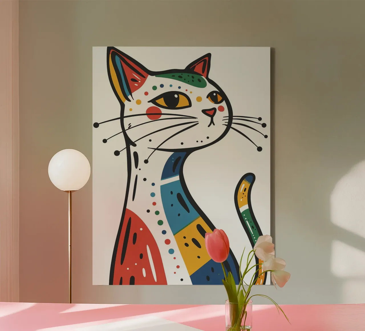 Multi Color Cat tela da Damion Francis