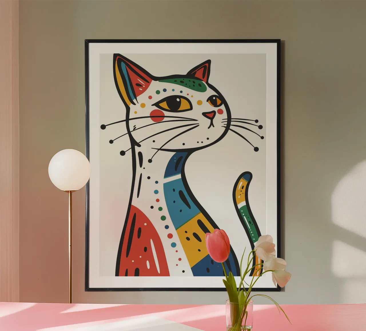 Multi Color Cat carta hahnemühle da Damion Francis