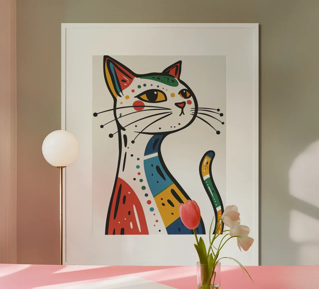 Multi Color Cat poster da Damion Francis