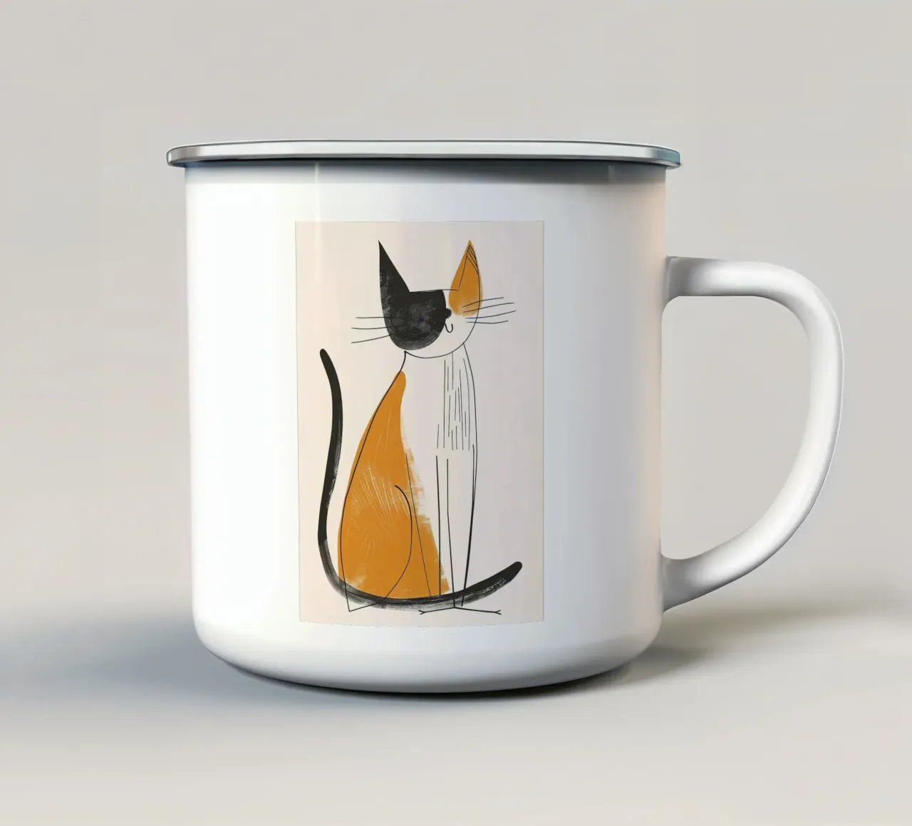 Fascino felino nostalgico tazza in smalto da Damion Francis