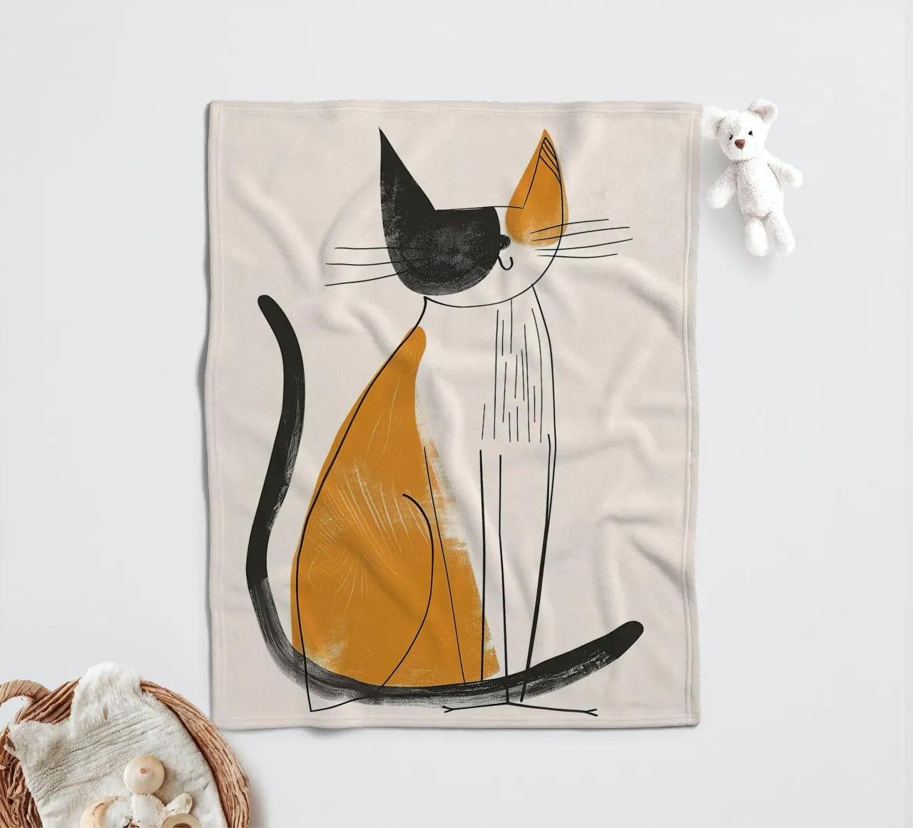 Fascino felino nostalgico coperta in pile da Damion Francis