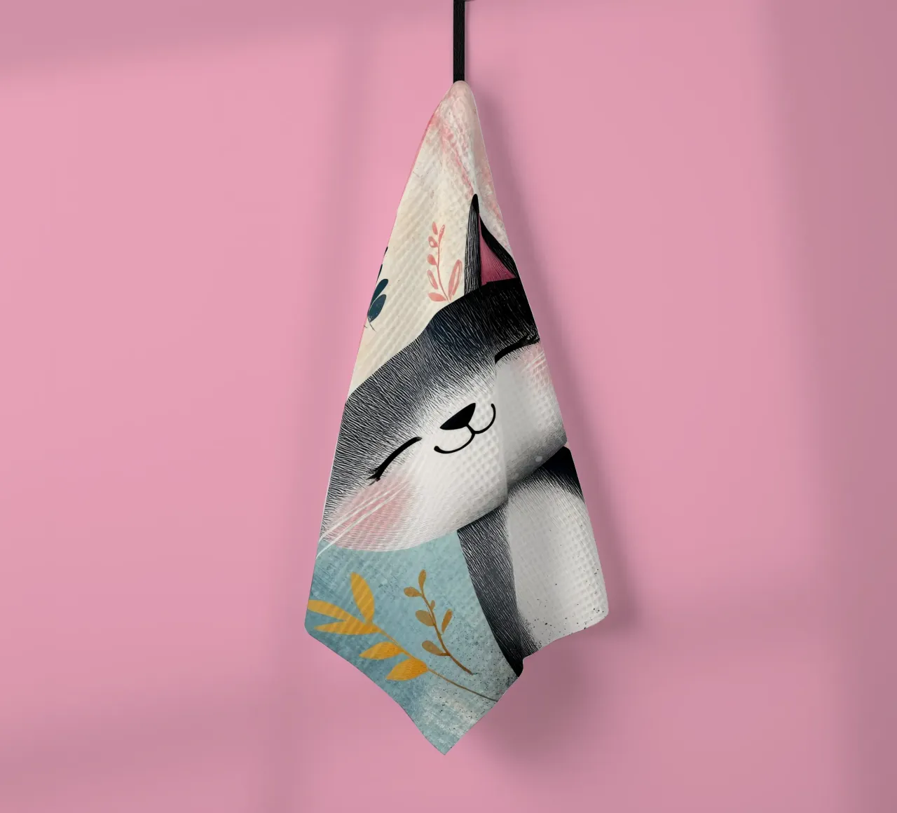 Chaton joyeux torchon de Damion Francis