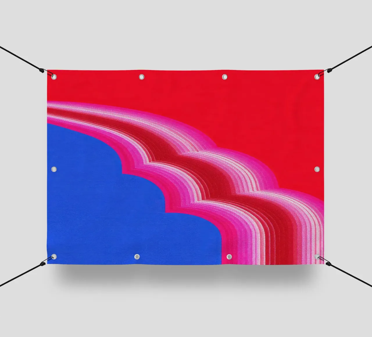 Illustrazione pop art minimalista di un arco telo in pvc da Nikis Art Studio