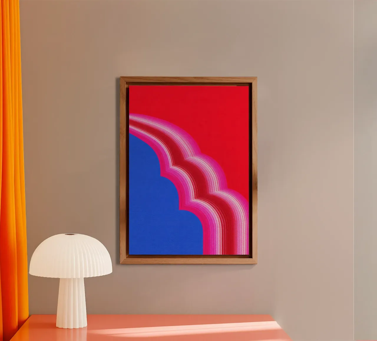 Illustrazione pop art minimalista di un arco alluminio dibond da Nikis Art Studio