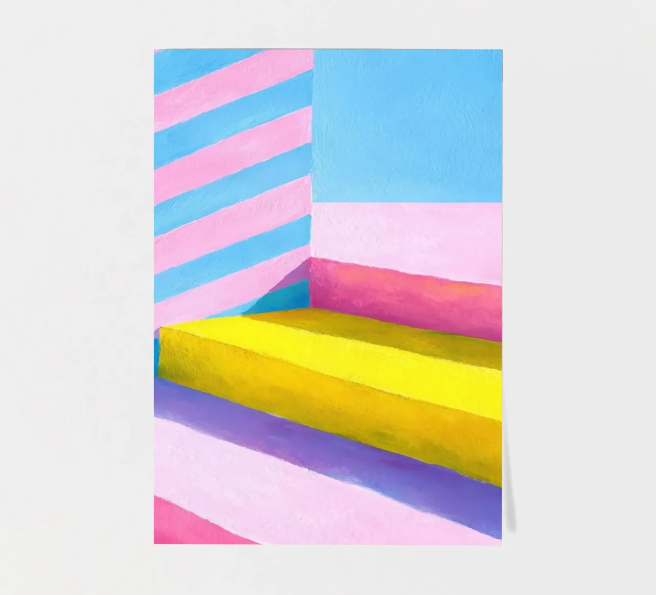 Illustrazione a guazzo di una scala minimalista foglio adesivo da Nikis Art Studio