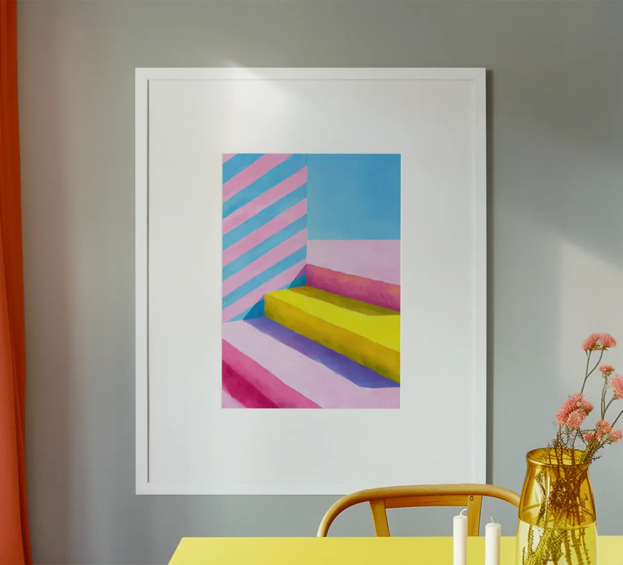 Illustrazione a guazzo di una scala minimalista poster da Nikis Art Studio