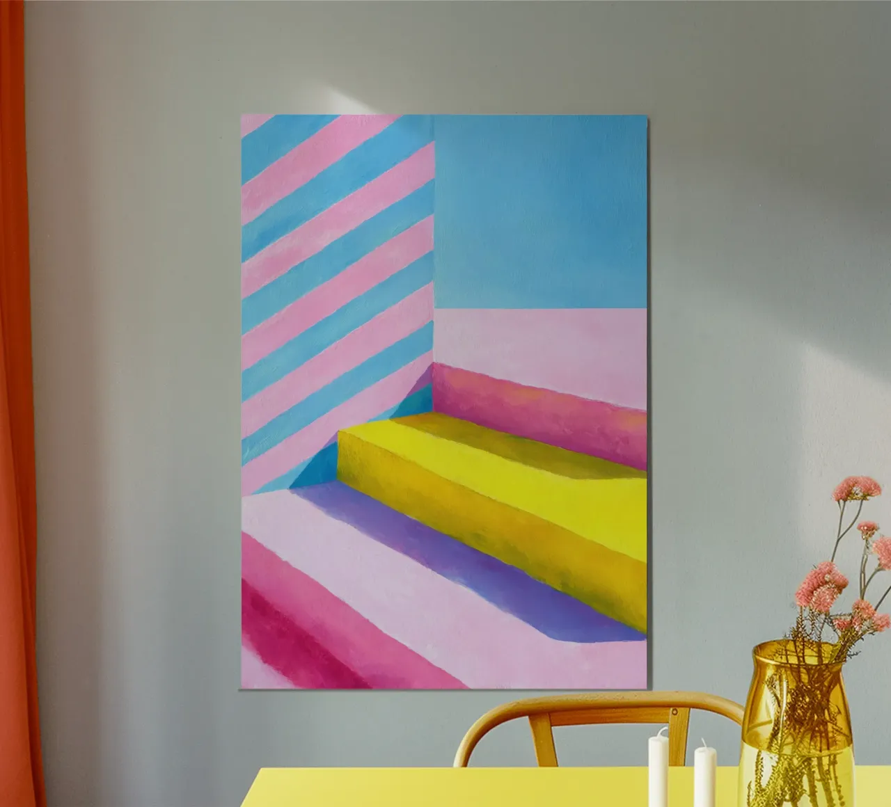 Illustrazione a guazzo di una scala minimalista poster da Nikis Art Studio