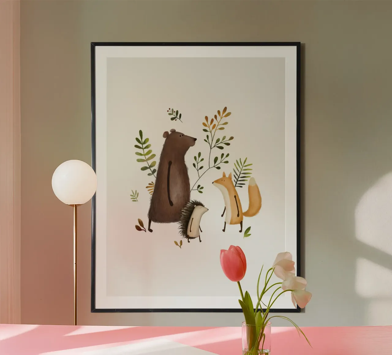 Waldtier-Gemälde, Bär, Igel, Fuchs Hahnemühle von Urchin Bay Art