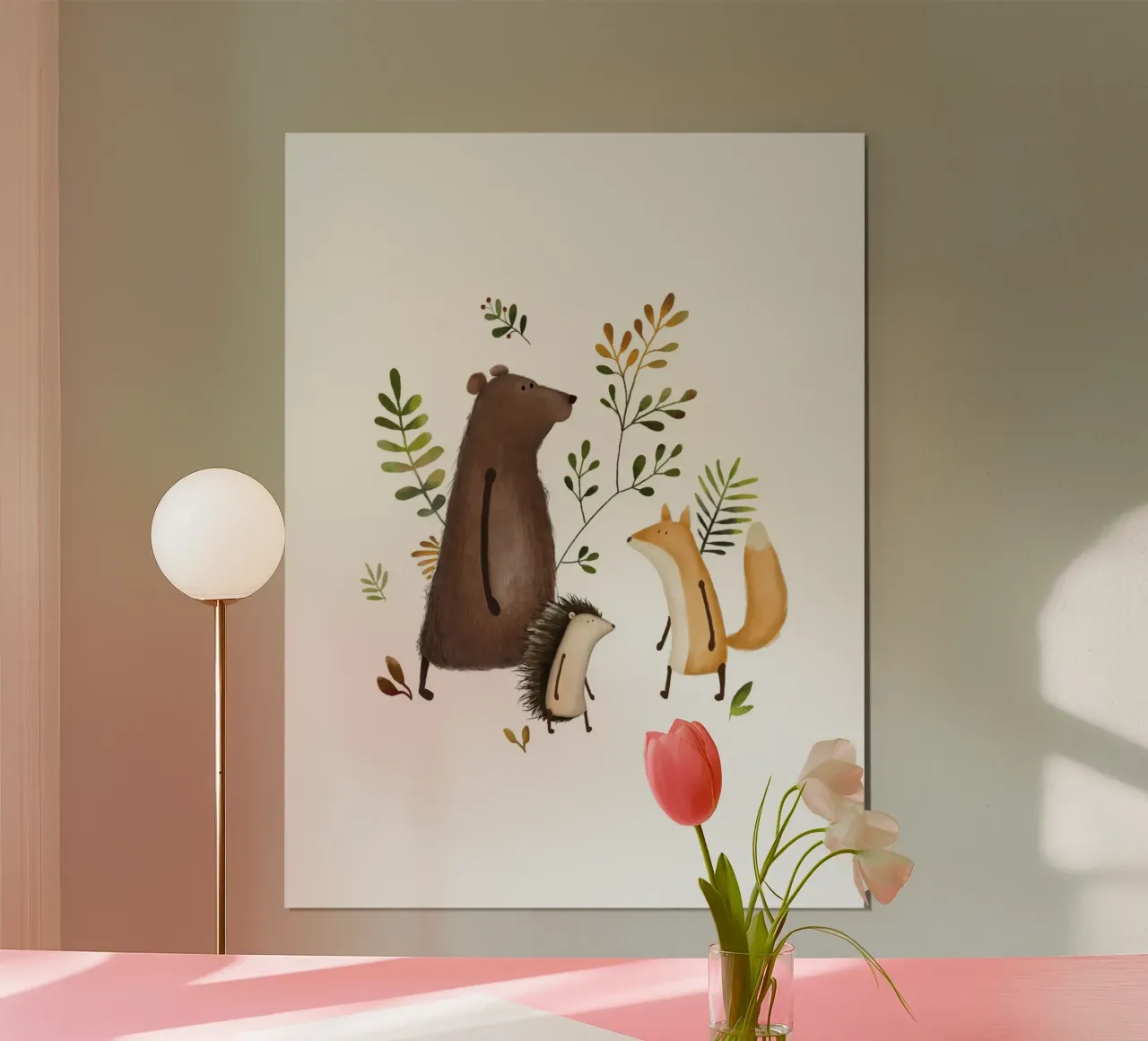 Waldtier-Gemälde, Bär, Igel, Fuchs Hahnemühle von Urchin Bay Art