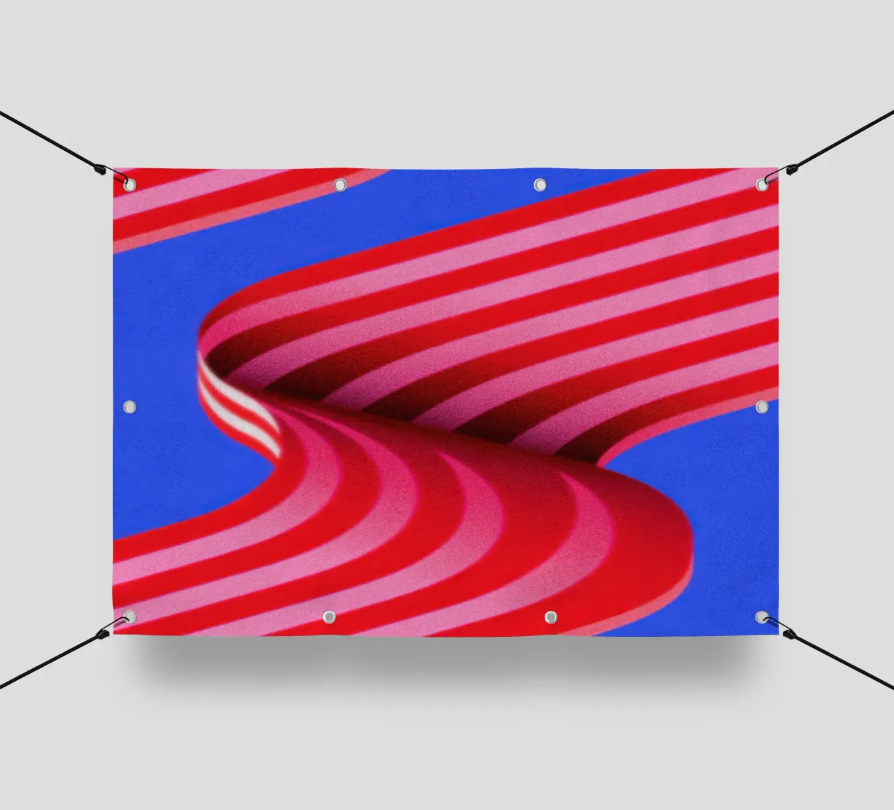 Illustrazione della dopamina con nastro a strisce rosse e rosa telo in pvc da Nikis Art Studio