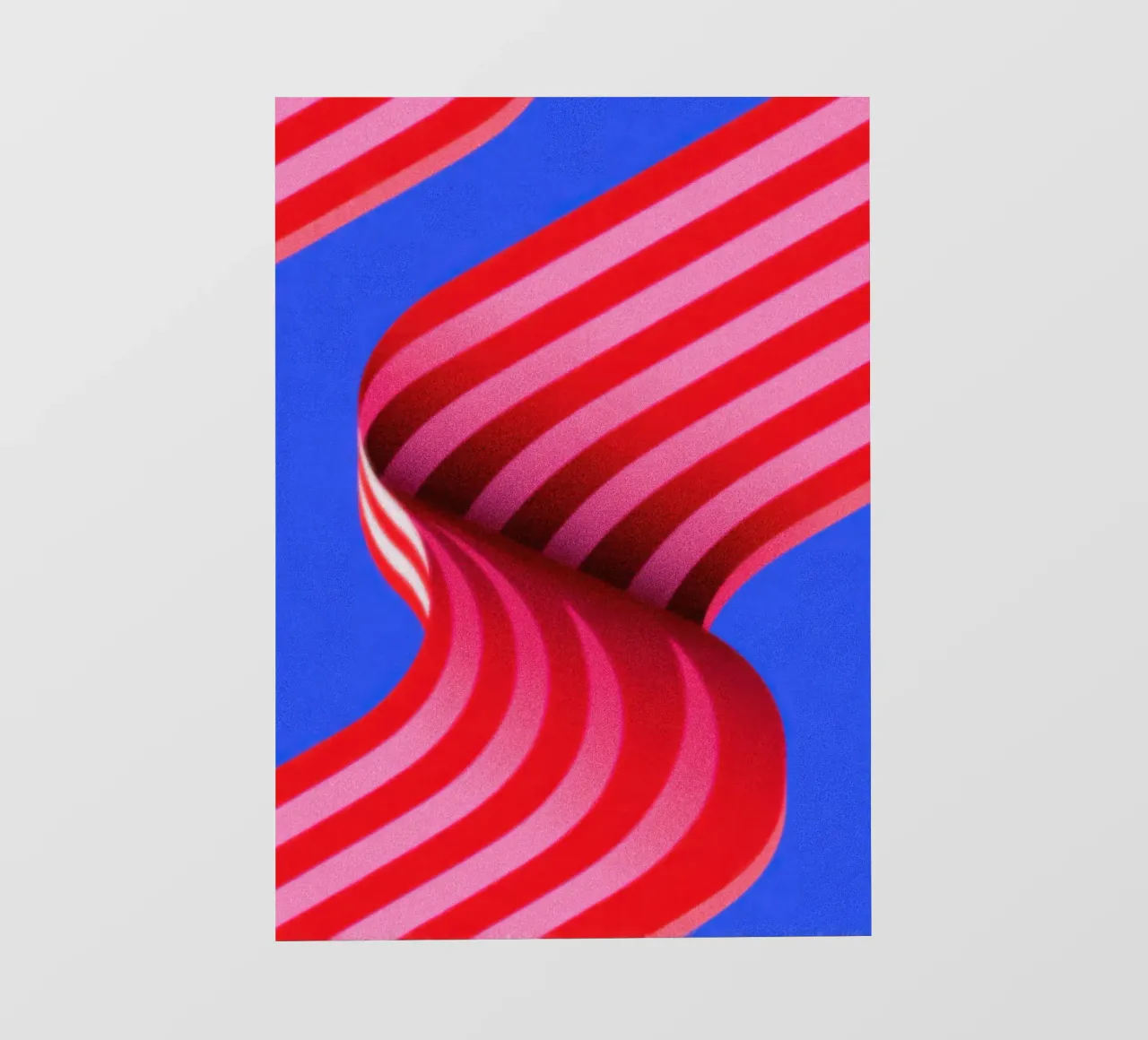Illustrazione della dopamina con nastro a strisce rosse e rosa telo in pvc da Nikis Art Studio