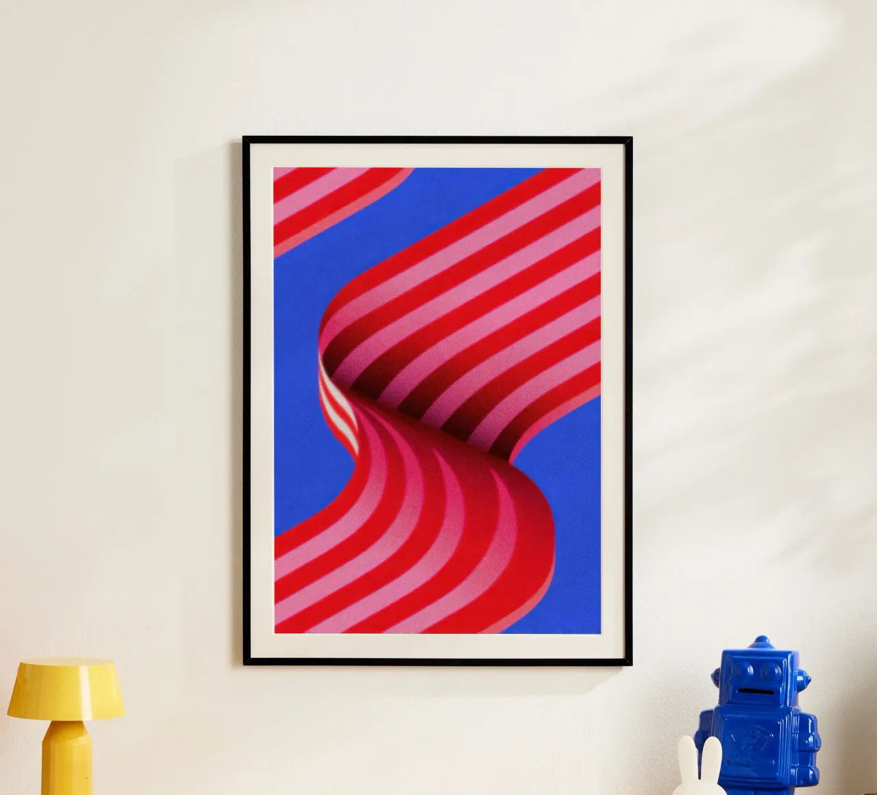 Illustrazione della dopamina con nastro a strisce rosse e rosa carta hahnemühle da Nikis Art Studio
