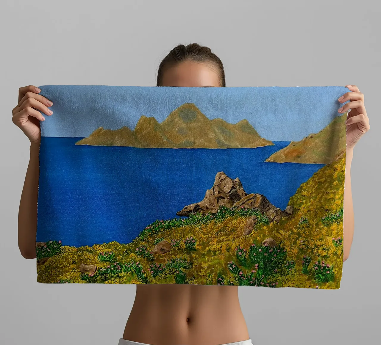 L'isola della bellezza. asciugamano da bagno da Thierry Vobmann Abstract painting