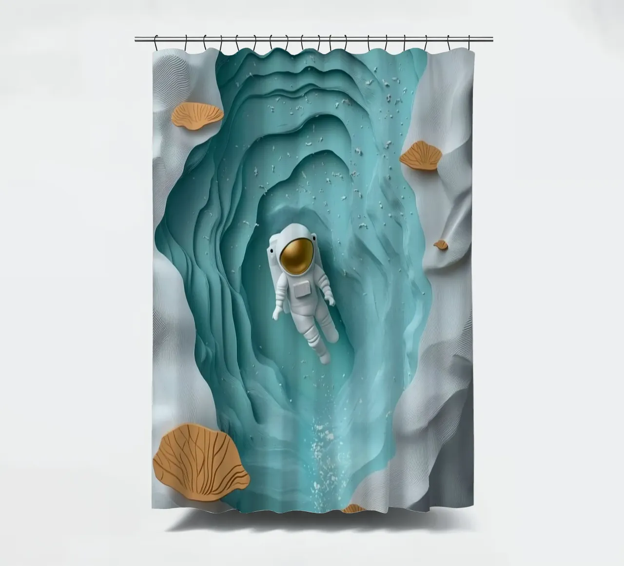 astronaut in space lake Duschvorhang von scoten