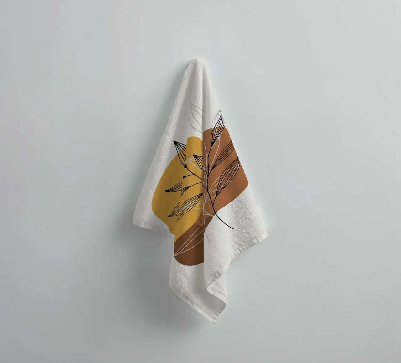 Abstract Botanical Print, Minimalist Wall Art towel by Artistic-shop