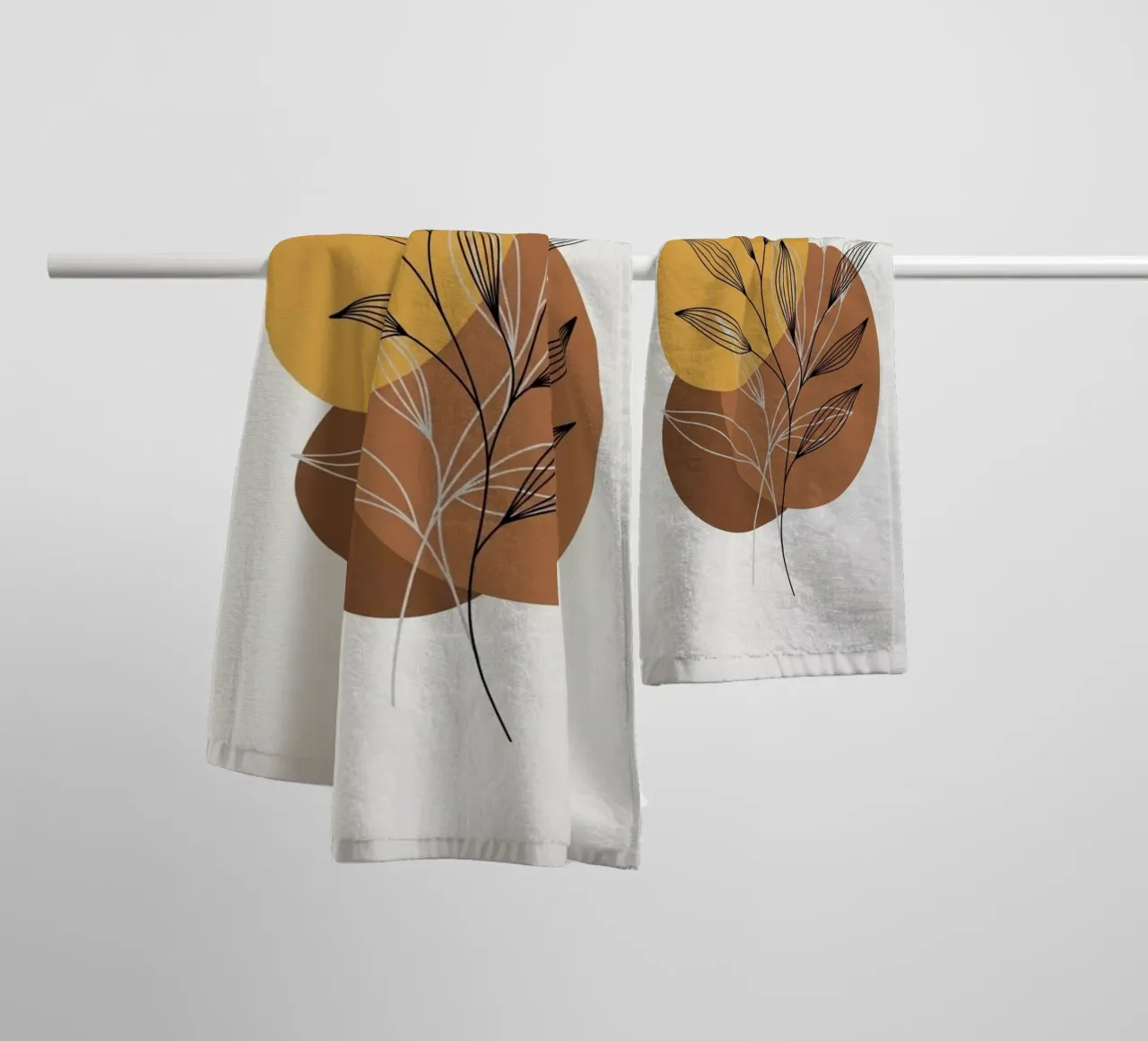 Abstract Botanical Print, Minimalist Wall Art towel by Artistic-shop