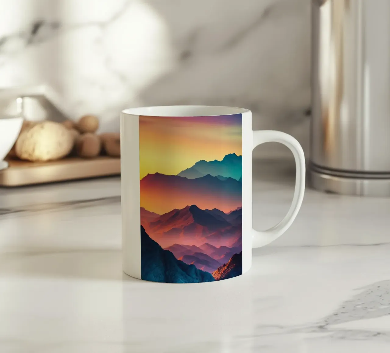 light mountain sunset tazza in ceramica da scoten