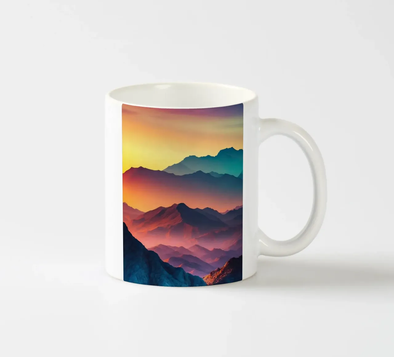 light mountain sunset tazza in ceramica da scoten