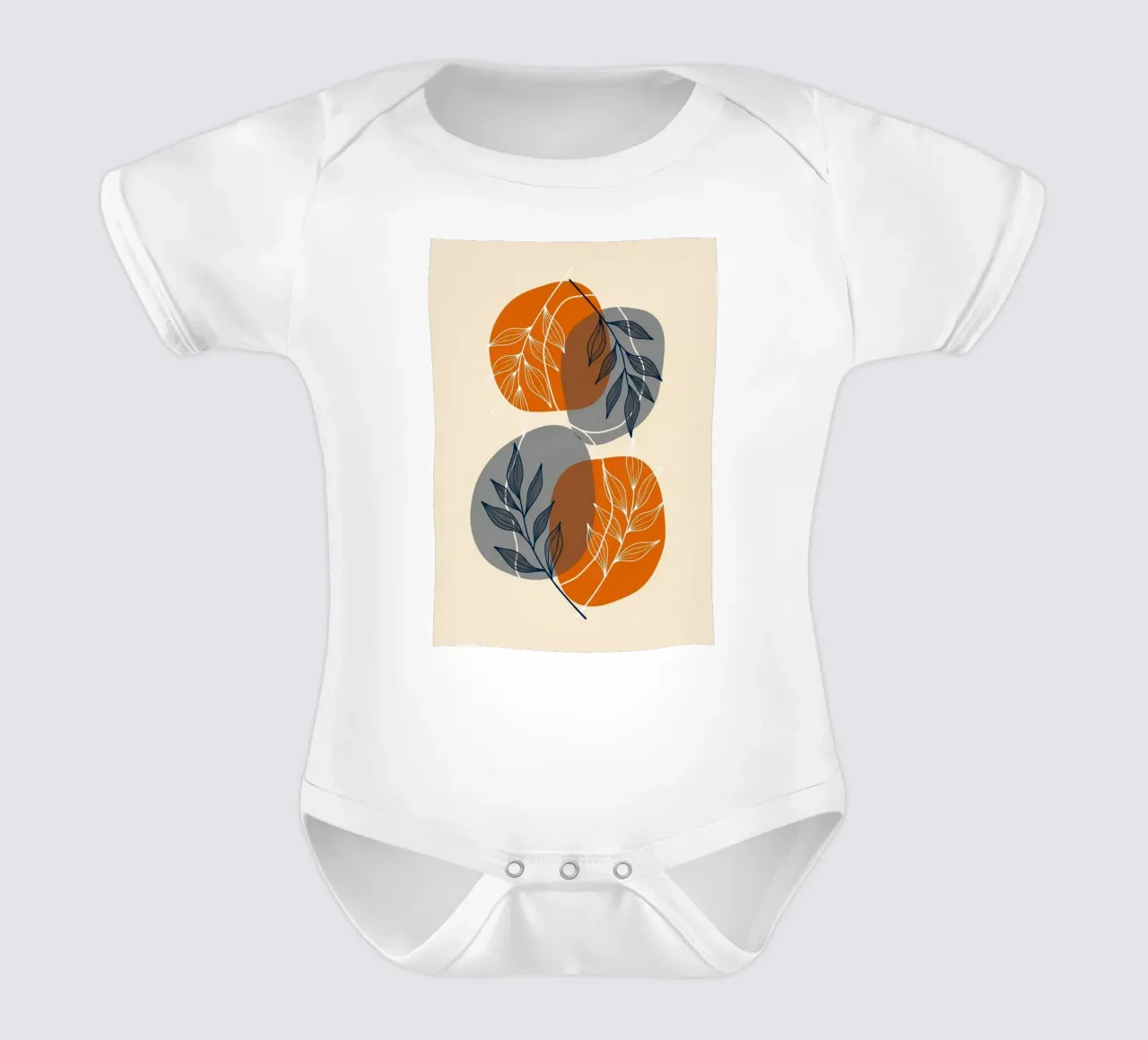 Boho abstracte botanische print babyrompertje korte mouwen van Artistic-shop
