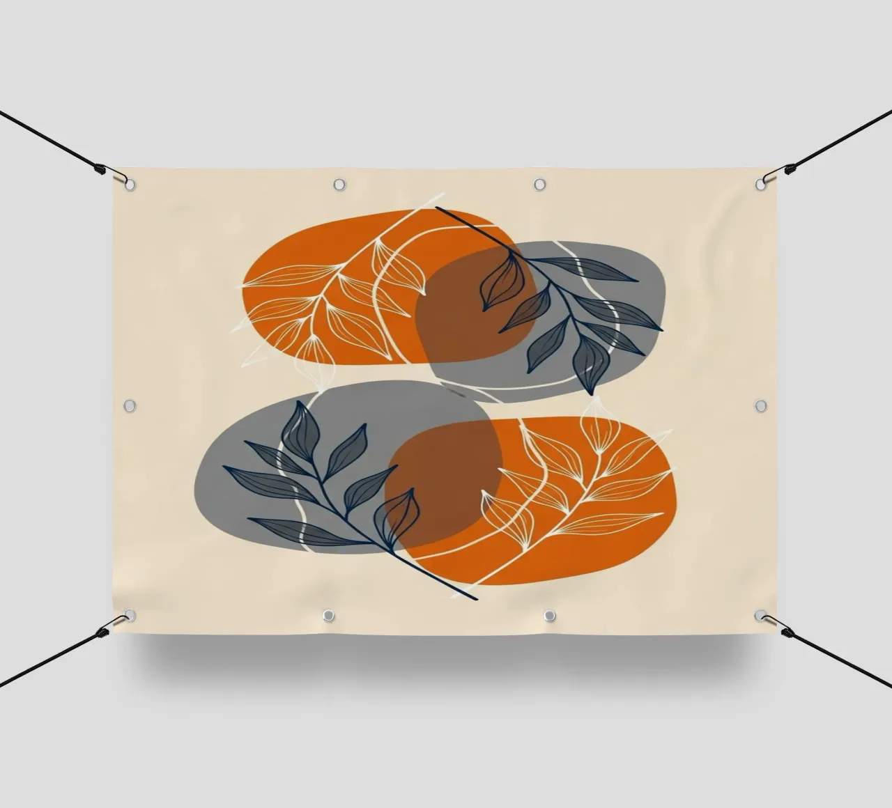 Boho abstracte botanische print pvc-zeil van Artistic-shop