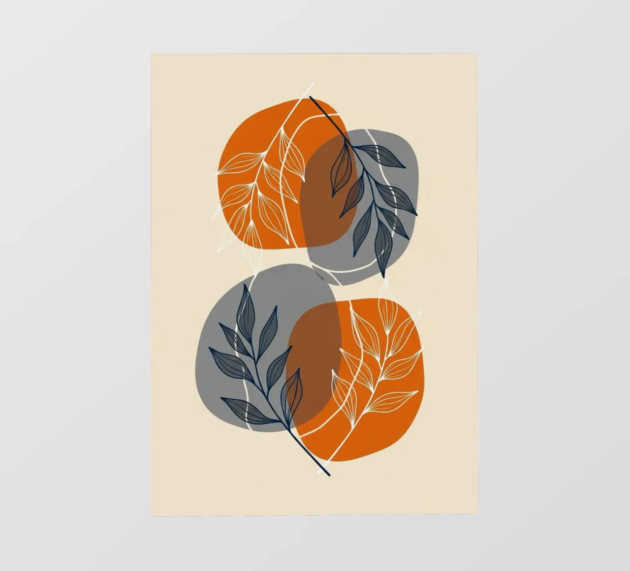 Boho abstracte botanische print pvc-zeil van Artistic-shop