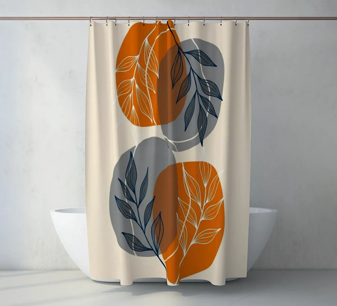 Boho Estampado Botánico Abstracto cortina de baño de Artistic-shop