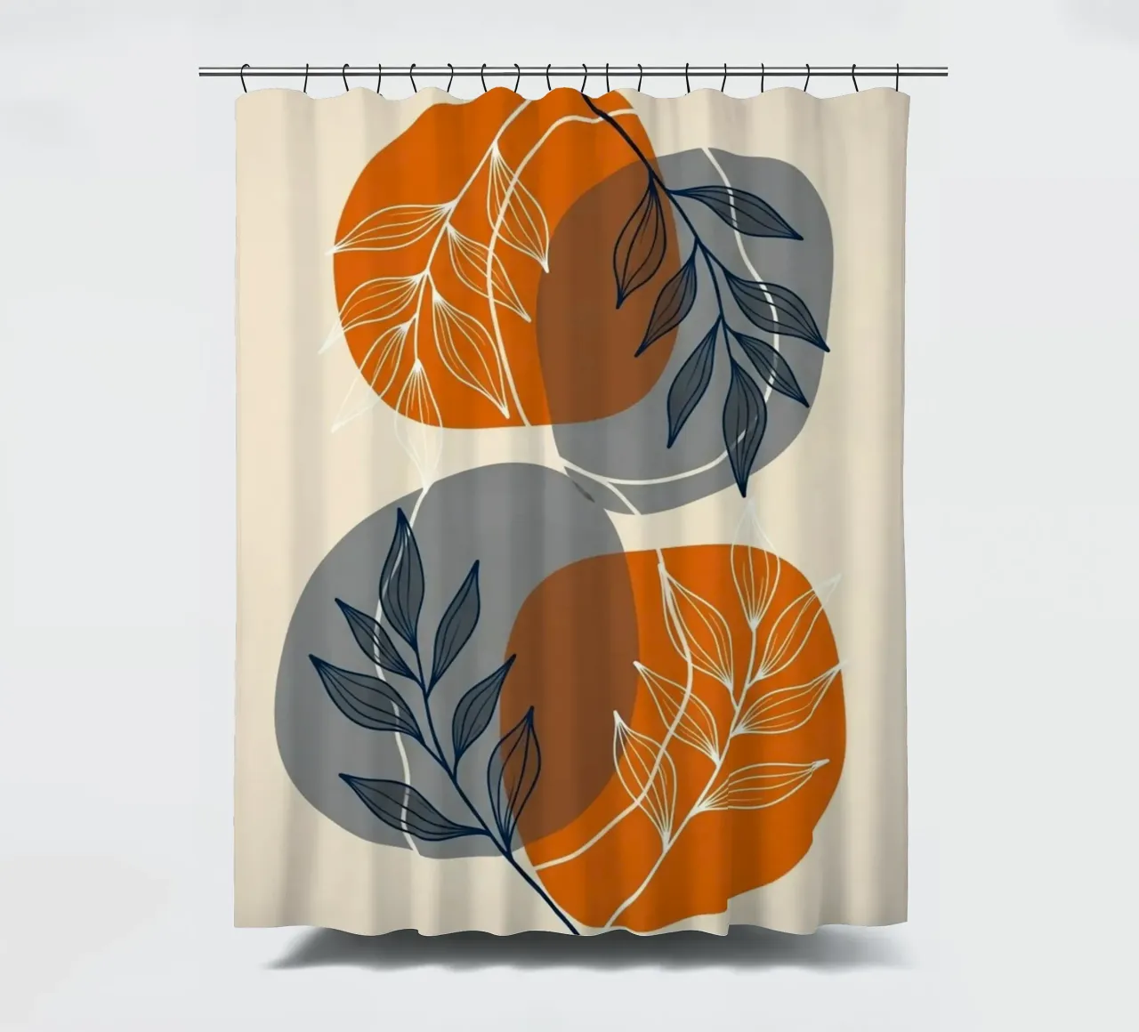 Boho Estampado Botánico Abstracto cortina de baño de Artistic-shop