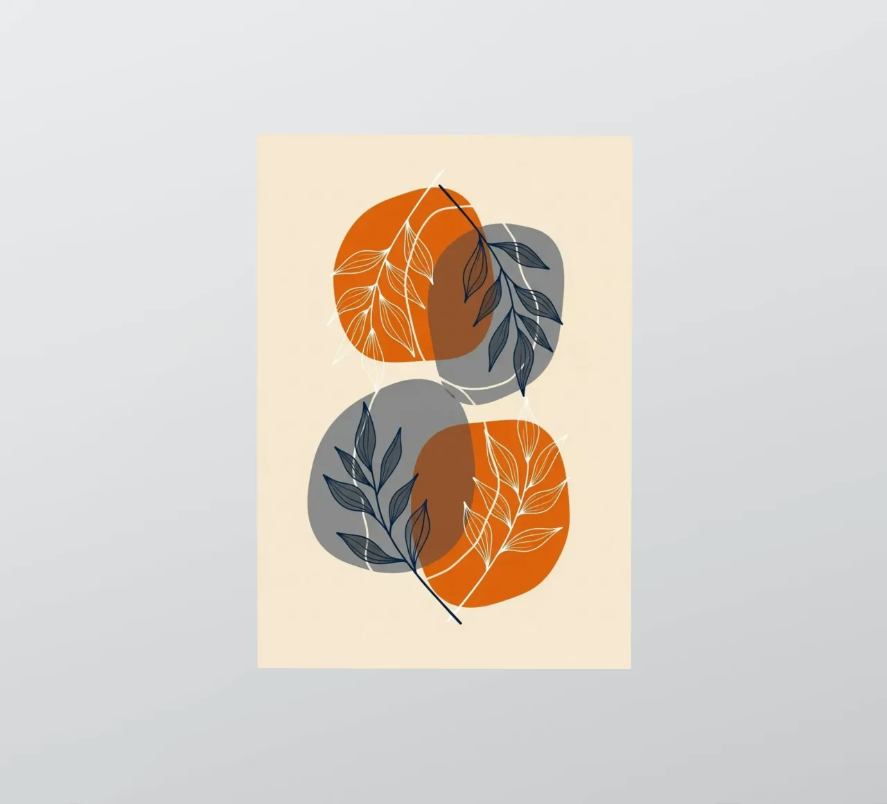 Boho abstracte botanische print sticker van Artistic-shop