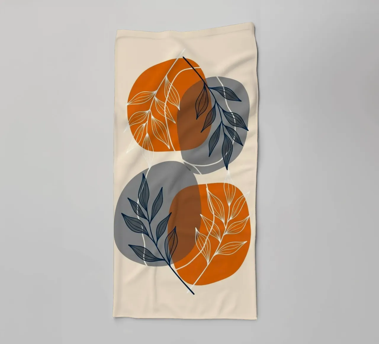 Boho abstracte botanische print badhanddoek van Artistic-shop