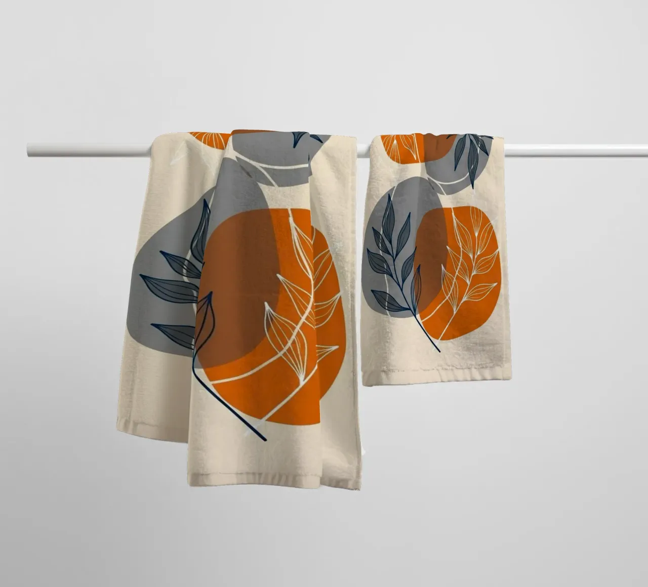 Boho abstracte botanische print badhanddoek van Artistic-shop