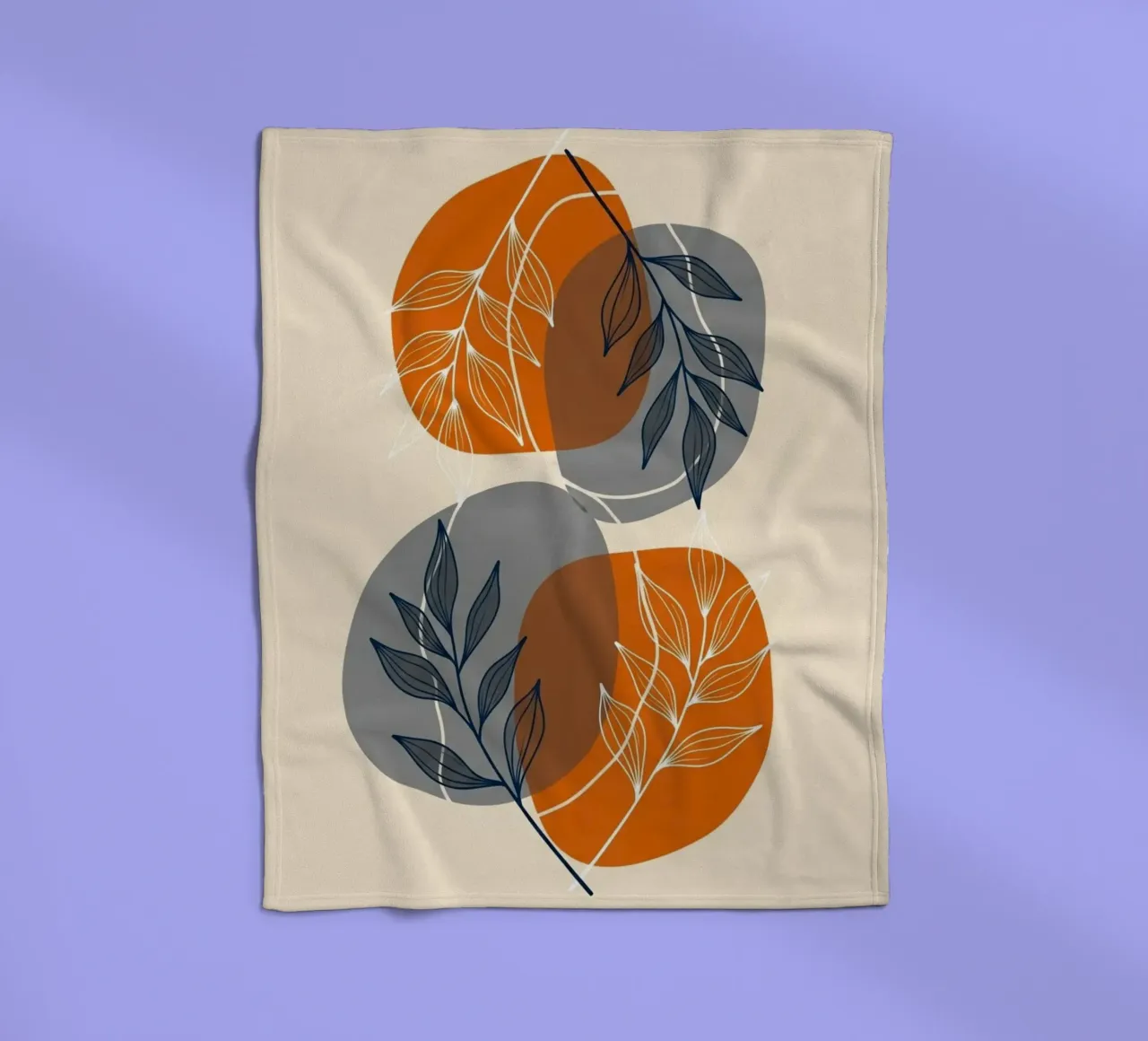 Boho abstracte botanische print fleecedeken van Artistic-shop