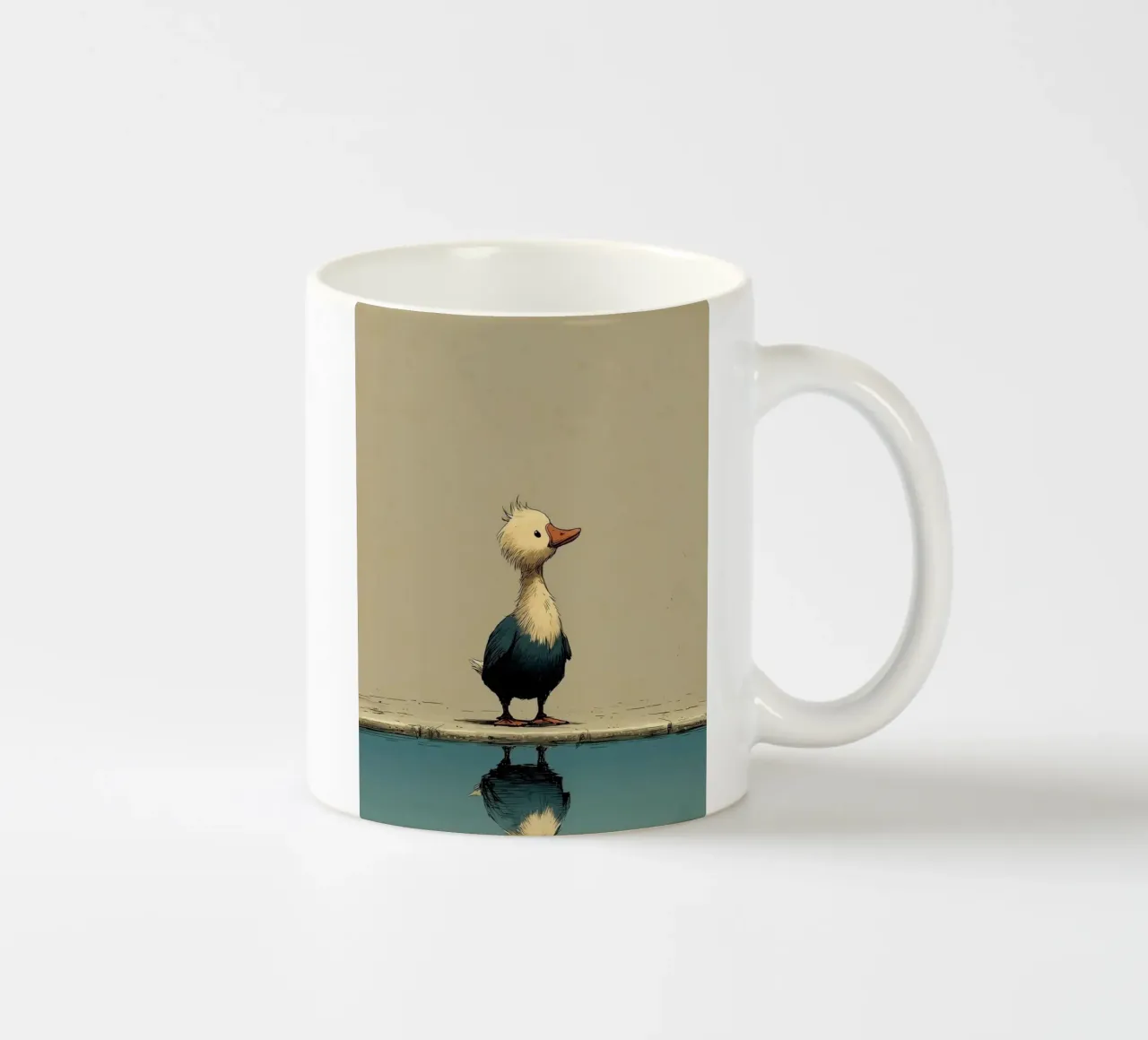 duck in street tazza in ceramica da scoten