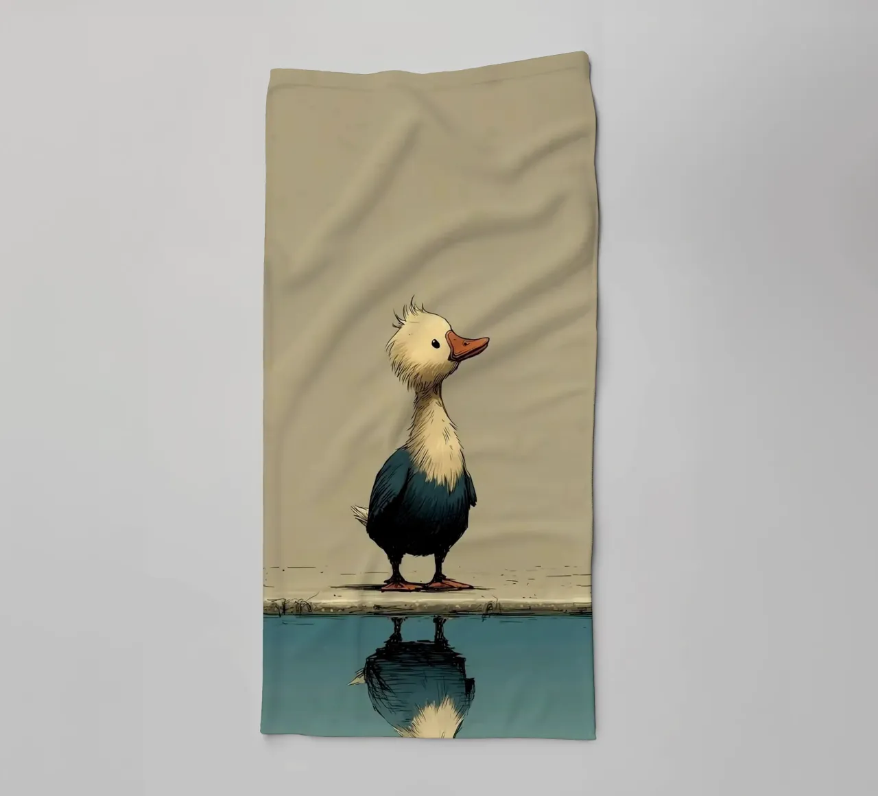 duck in street asciugamano da bagno da scoten