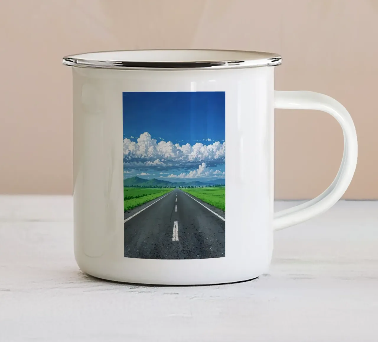 endless road tazza in smalto da scoten