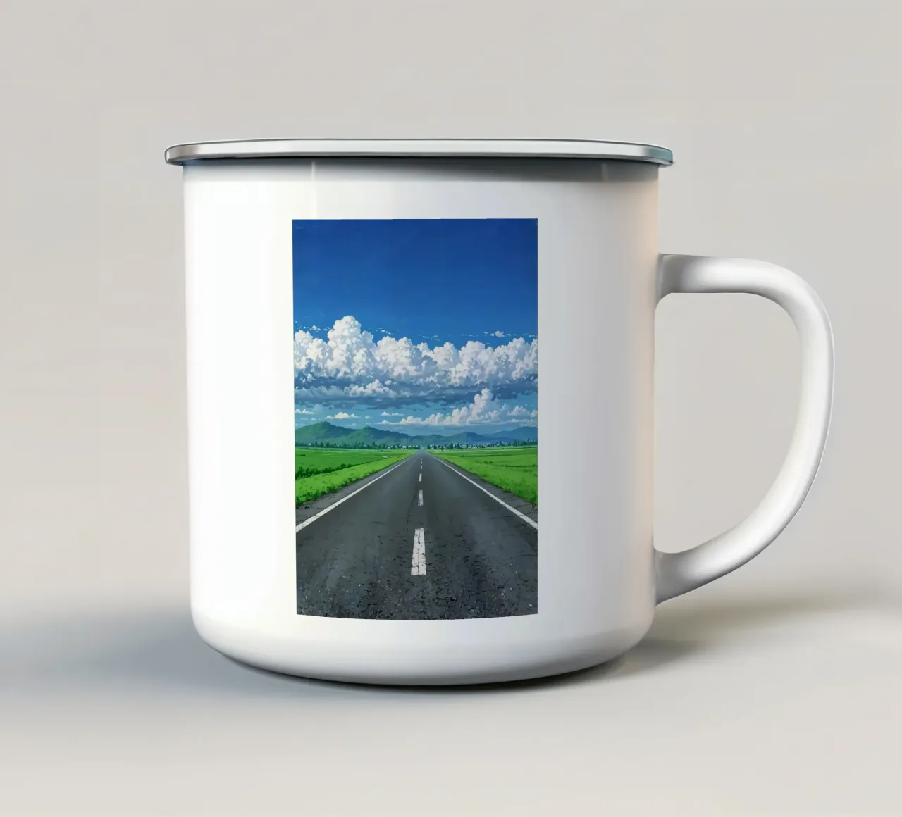 endless road tazza in smalto da scoten
