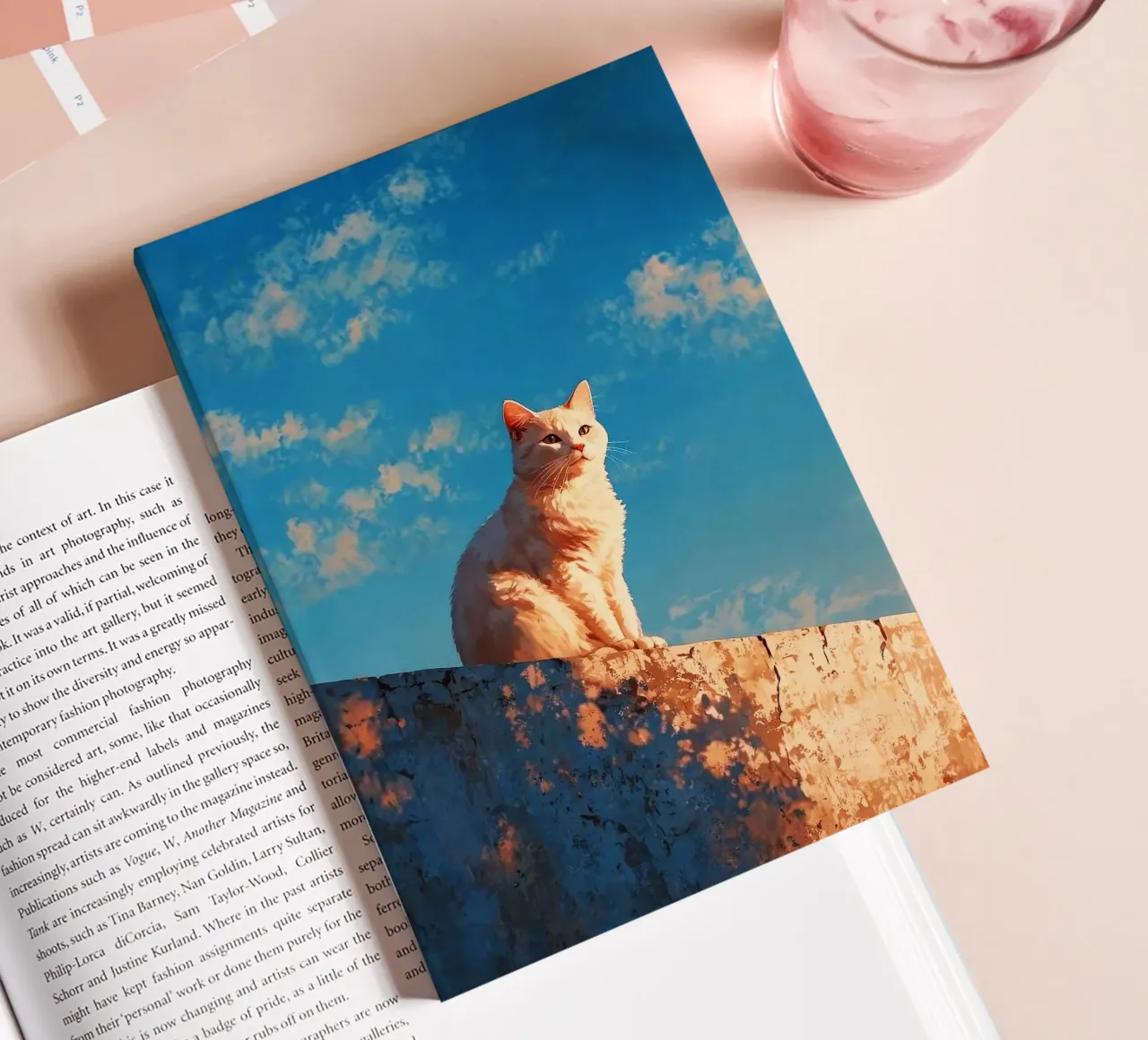 cat viewing the sunset notebook by scoten