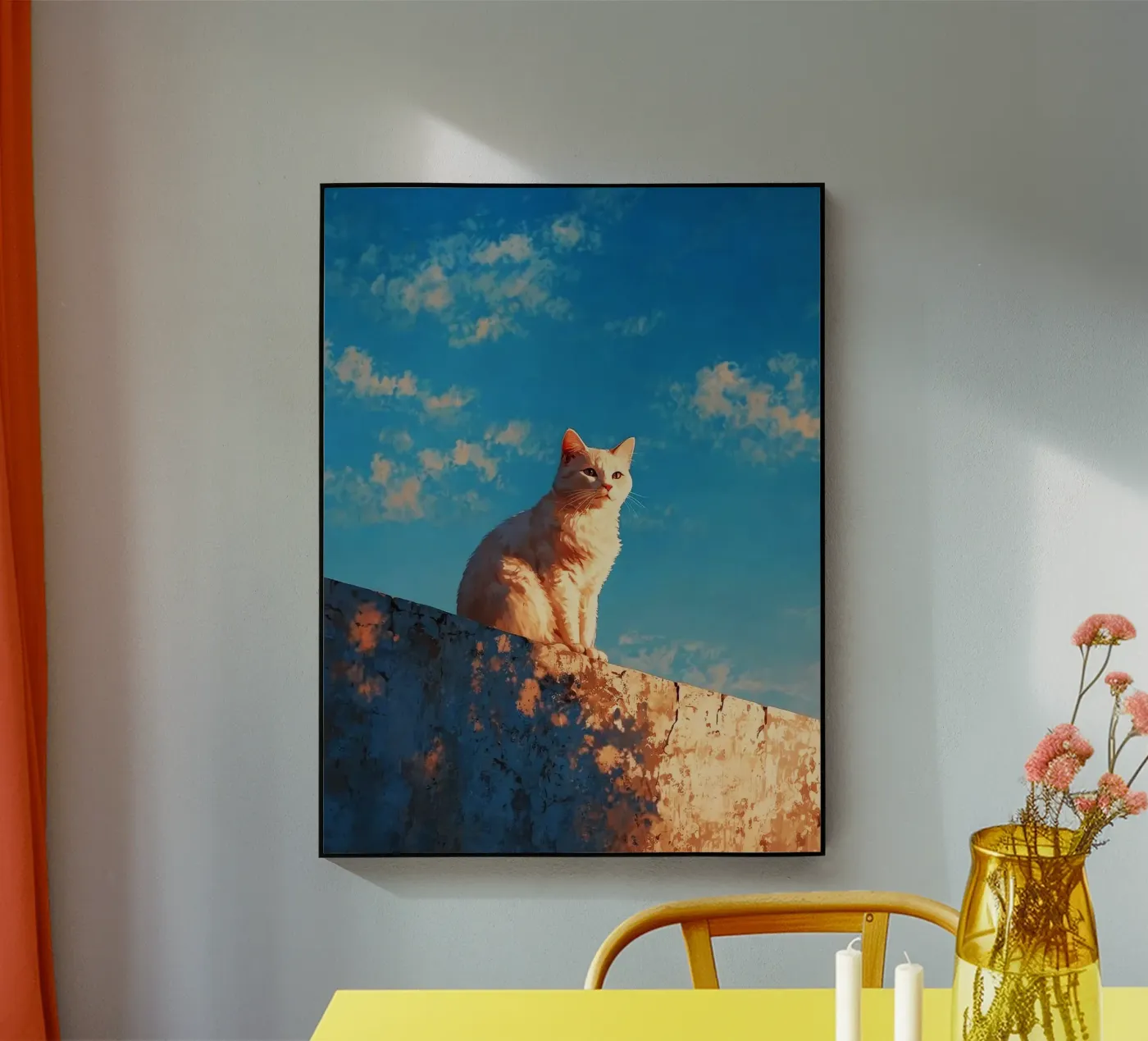 cat viewing the sunset plexiglass da scoten