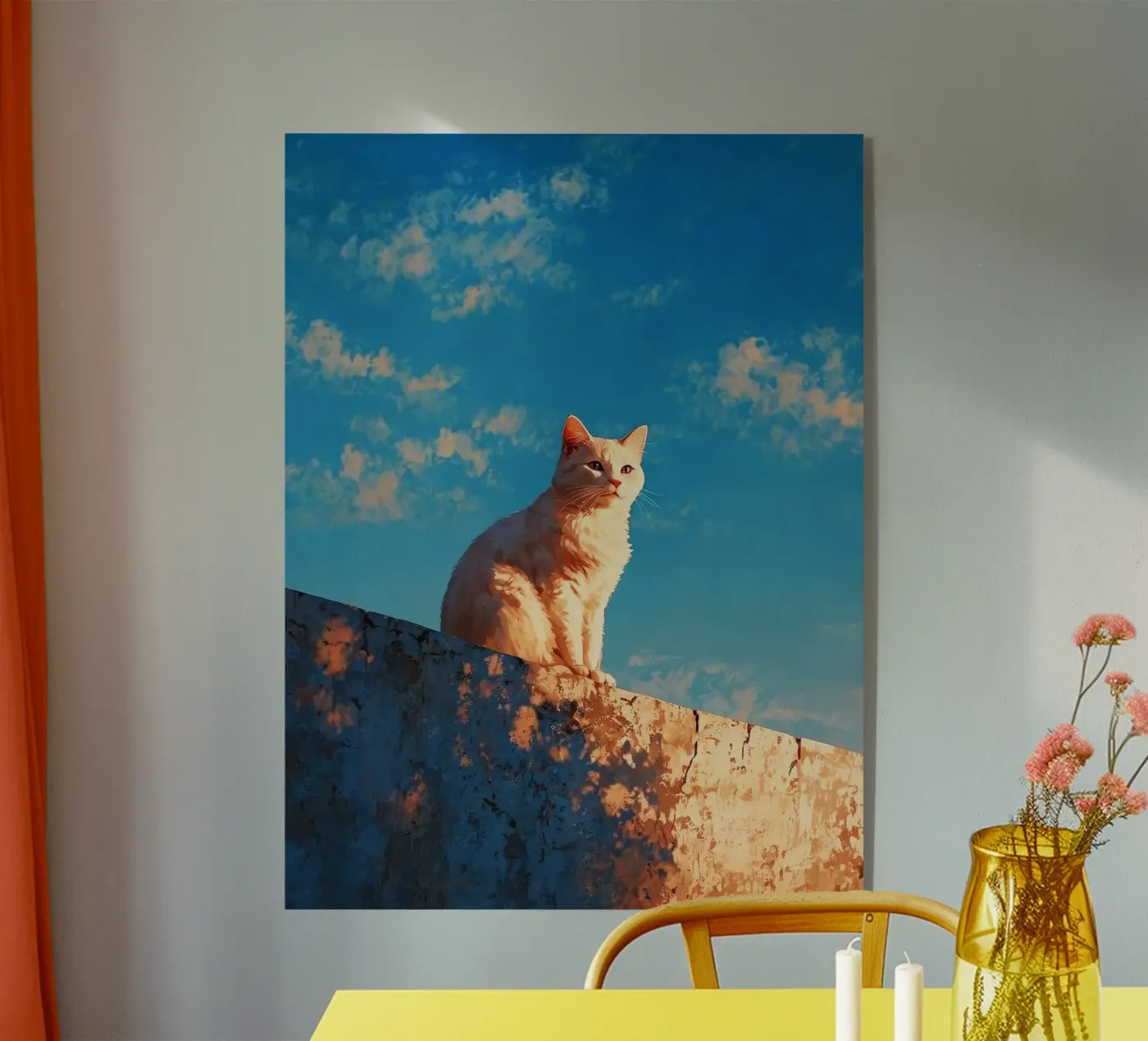 cat viewing the sunset plexiglass da scoten