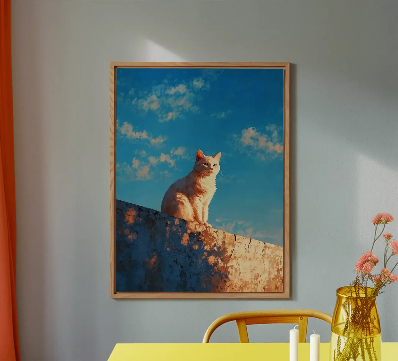 cat viewing the sunset alluminio dibond da scoten