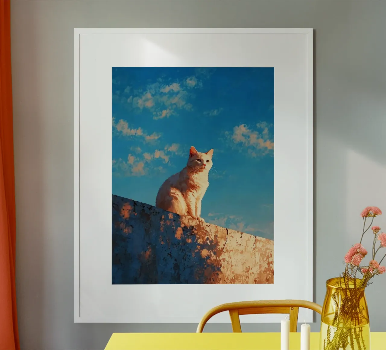 cat viewing the sunset carta hahnemühle da scoten