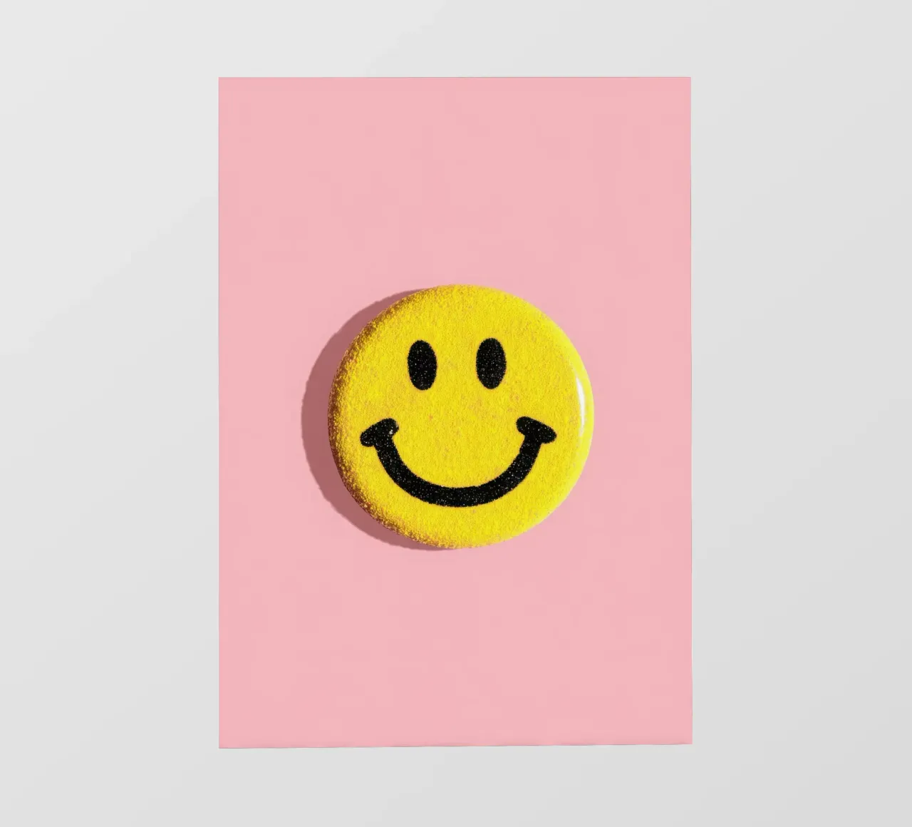 Pulsante Dopamina Smiley Giallo Lay Flat pellicola backlit da Nikis Art Studio