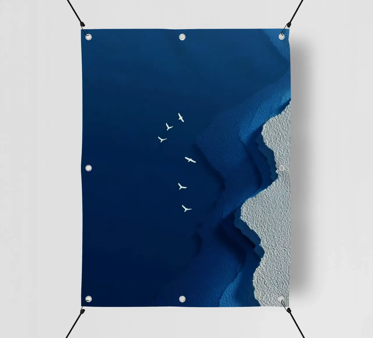 bird fly in the beach telo in pvc da scoten