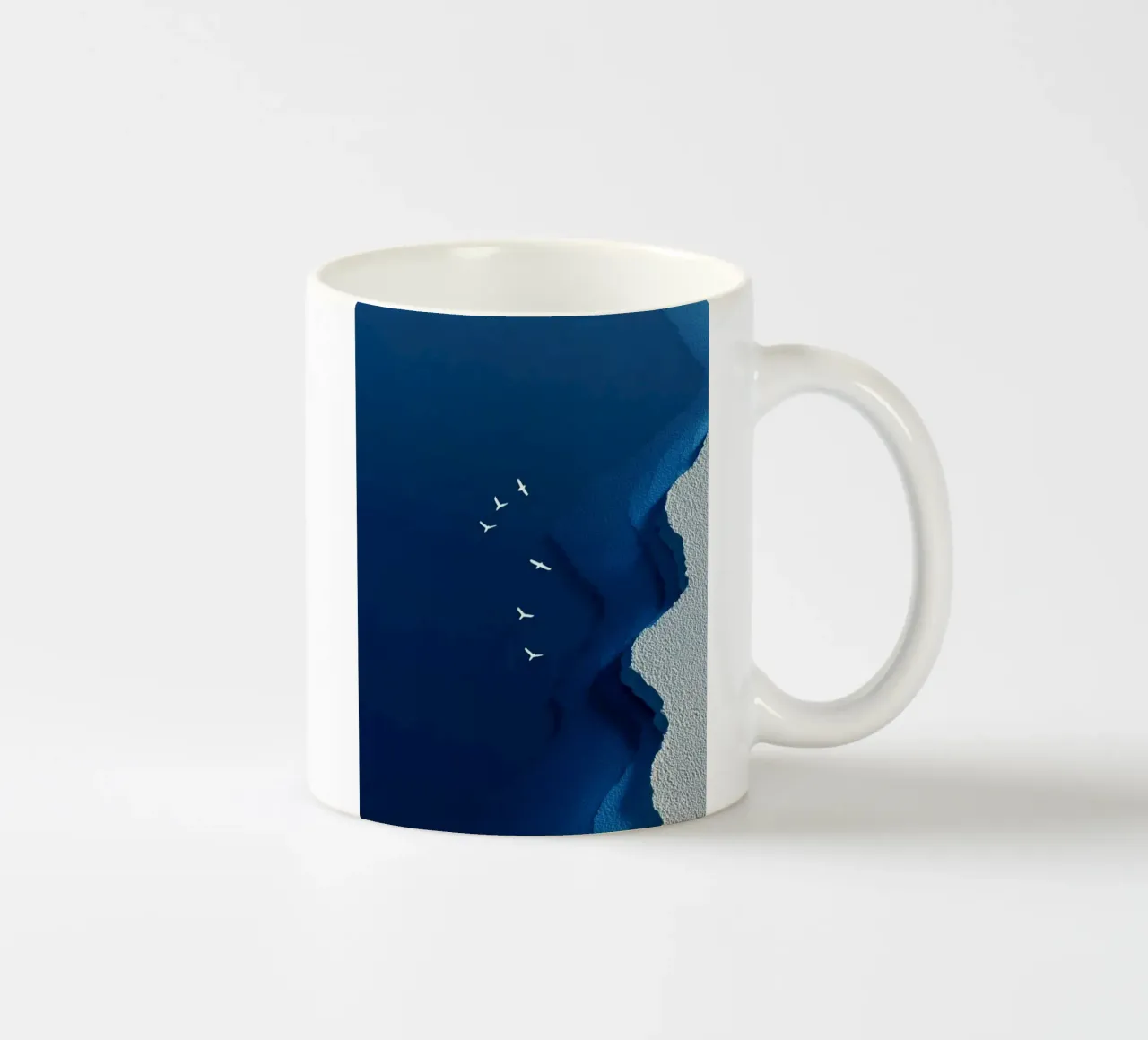 bird fly in the beach tazza in ceramica da scoten